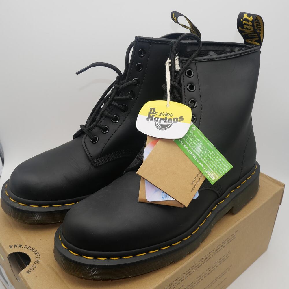 NEW Dr. Martens Women's 6 1460 Slip Resistant Leather Ankle Boots Black Combat